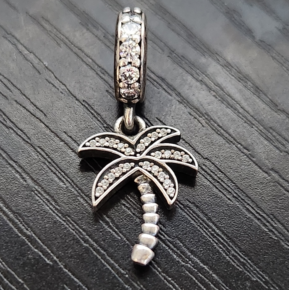 Pandora Silver Palm Tree Charm - Retired